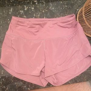 Lululemon pink Speed up mid rise short